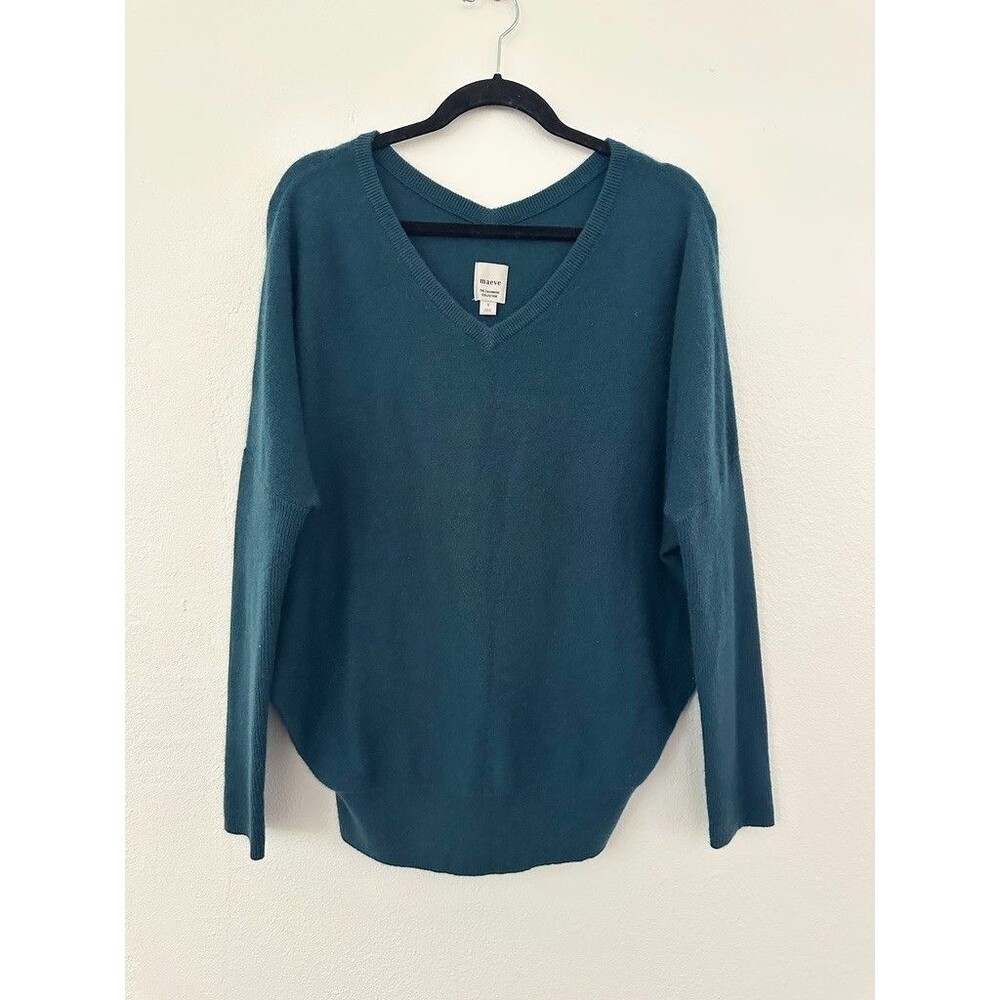 Maeve The Cashmere Collection Batwing Sweater Turquoise Blue Green Women's Small
